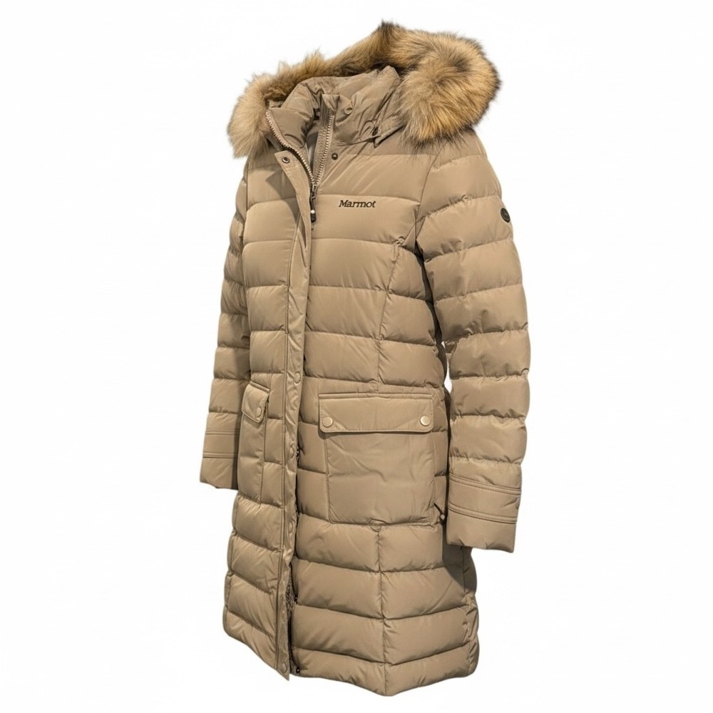 NWT Marmot Lori Goose Down Parka Jacket Sz M (95) Real Raccoon Fur Hood 700 Fill